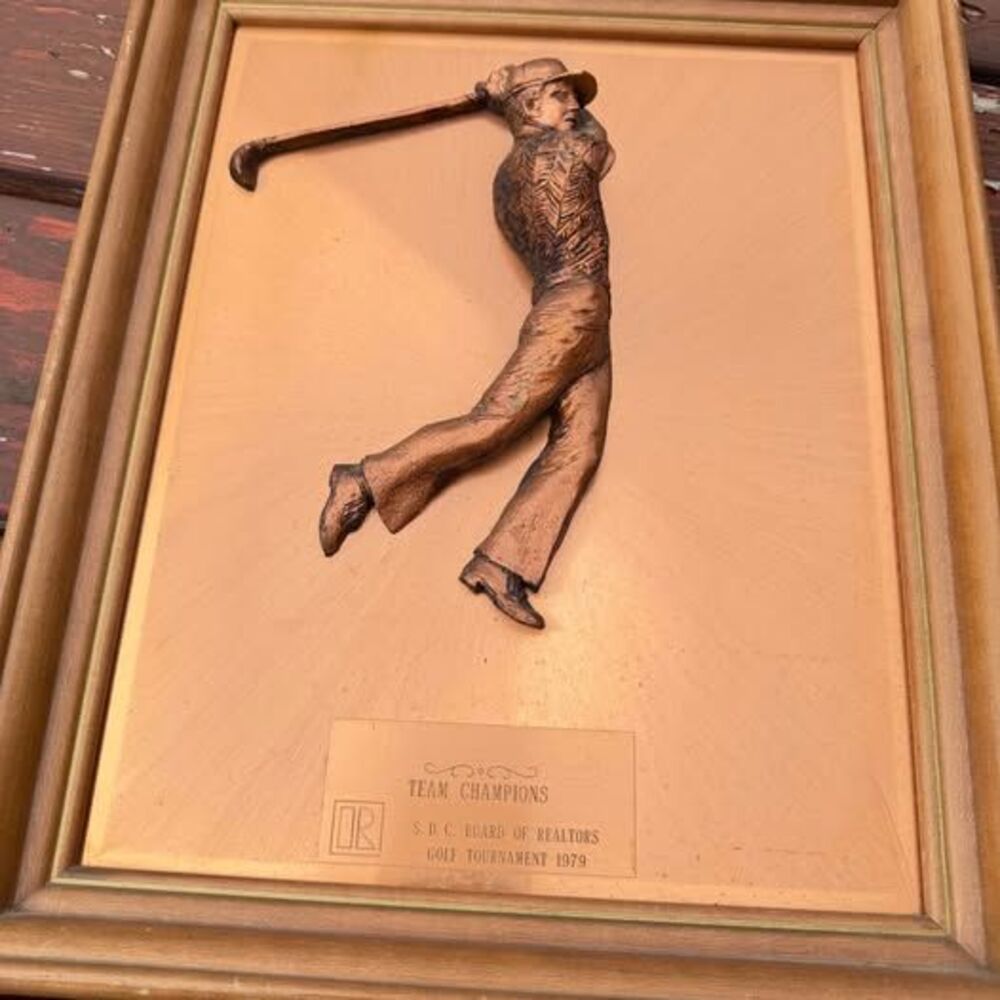 Vintage 1979 Golf Tournament Trophy Plaque
